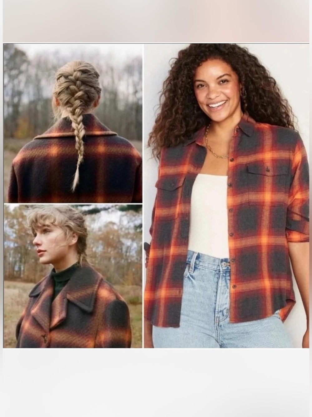 Old Navy “The Boyfriend Shirt” Swiftie Evermore Plaid Button-Front Shirt Jacket!